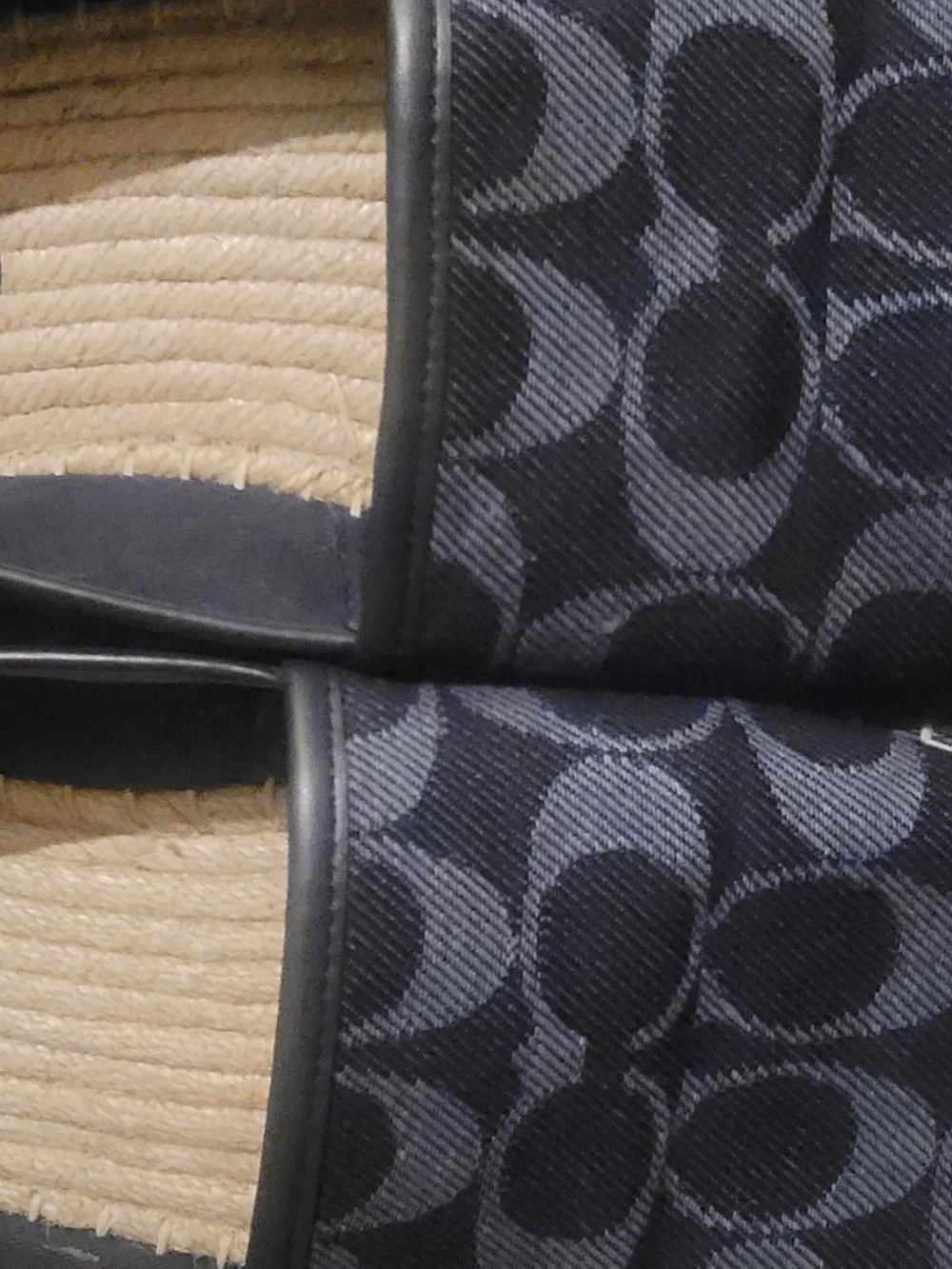 Coach Navy and Tan Signature Espadrilles